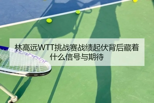 林高远WTT挑战赛战绩起伏背后藏着什么信号与期待